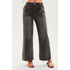 image:imageCicy Bell Womens High Waisted Cropped Jeans Straight Leg Raw Hem Denim PantGrey