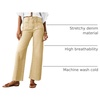 image:imageCicy Bell Womens High Waisted Cropped Jeans Straight Leg Raw Hem Denim PantKhaki
