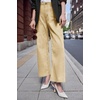 image:imageCicy Bell Womens High Waisted Cropped Jeans Straight Leg Raw Hem Denim PantKhaki