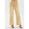 image:imageCicy Bell Womens High Waisted Cropped Jeans Straight Leg Raw Hem Denim PantKhaki