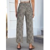 image:imageCicy Bell Womens High Waisted Cropped Jeans Straight Leg Raw Hem Denim PantLeopard