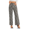 image:imageCicy Bell Womens High Waisted Cropped Jeans Straight Leg Raw Hem Denim PantLeopard