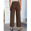 image:imageCicy Bell Womens High Waisted Cropped Jeans Straight Leg Raw Hem Denim PantLeopard Brown