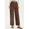 image:imageCicy Bell Womens High Waisted Cropped Jeans Straight Leg Raw Hem Denim PantLeopard Brown
