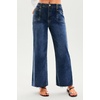 image:imageCicy Bell Womens High Waisted Cropped Jeans Straight Leg Raw Hem Denim PantNavy