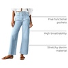 image:imageCicy Bell Womens High Waisted Cropped Jeans Straight Leg Raw Hem Denim PantPale Blue