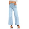 image:imageCicy Bell Womens High Waisted Cropped Jeans Straight Leg Raw Hem Denim PantPale Blue