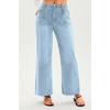 image:imageCicy Bell Womens High Waisted Cropped Jeans Straight Leg Raw Hem Denim PantPale Blue