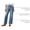 image:imageCicy Bell Womens High Waisted Cropped Jeans Straight Leg Raw Hem Denim PantWash Blue