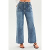 image:imageCicy Bell Womens High Waisted Cropped Jeans Straight Leg Raw Hem Denim PantWash Blue