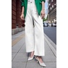 image:imageCicy Bell Womens High Waisted Cropped Jeans Straight Leg Raw Hem Denim PantWhite