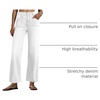 image:imageCicy Bell Womens High Waisted Cropped Jeans Straight Leg Raw Hem Denim PantWhite