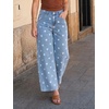 image:imageCicy Bell Womens Polka Dot Barrel Jeans Baggy Wide Leg Denim PantsPolka Dots Light Blue