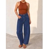 image:imageCicy Bell Womens Polka Dot Barrel Jeans Baggy Wide Leg Denim PantsPolka Dots Navy