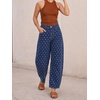 image:imageCicy Bell Womens Polka Dot Barrel Jeans Baggy Wide Leg Denim PantsPolka Dots Navy