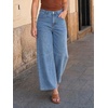 image:imageCicy Bell Womens Polka Dot Barrel Jeans Baggy Wide Leg Denim PantsSolid Blue