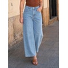 image:imageCicy Bell Womens Polka Dot Barrel Jeans Baggy Wide Leg Denim PantsSolid Light Blue
