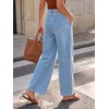 image:imageCicy Bell Womens Polka Dot Barrel Jeans Baggy Wide Leg Denim PantsSolid Light Blue