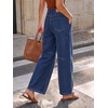 image:imageCicy Bell Womens Polka Dot Barrel Jeans Baggy Wide Leg Denim PantsSolid Navy