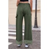 image:imageCicy Bell Womens Striped Wide Leg Jeans Baggy Cuffed Denim PantsArmy Green