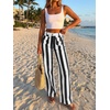 image:imageCicy Bell Womens Striped Wide Leg Jeans High Waist Denim PantsBlack