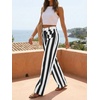 image:imageCicy Bell Womens Striped Wide Leg Jeans High Waist Denim PantsBlack