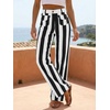 image:imageCicy Bell Womens Striped Wide Leg Jeans High Waist Denim PantsBlack