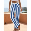 image:imageCicy Bell Womens Striped Wide Leg Jeans High Waist Denim PantsBlue
