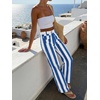 image:imageCicy Bell Womens Striped Wide Leg Jeans High Waist Denim PantsBlue