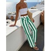 image:imageCicy Bell Womens Striped Wide Leg Jeans High Waist Denim PantsGreen