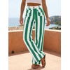 image:imageCicy Bell Womens Striped Wide Leg Jeans High Waist Denim PantsGreen
