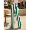 image:imageCicy Bell Womens Striped Wide Leg Jeans High Waist Denim PantsGreen