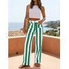 image:imageCicy Bell Womens Striped Wide Leg Jeans High Waist Denim PantsGreen