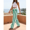 image:imageCicy Bell Womens Striped Wide Leg Jeans High Waist Denim PantsGreen