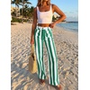 image:imageCicy Bell Womens Striped Wide Leg Jeans High Waist Denim PantsGreen