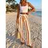 image:imageCicy Bell Womens Striped Wide Leg Jeans High Waist Denim PantsOrange