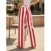 image:imageCicy Bell Womens Striped Wide Leg Jeans High Waist Denim PantsRed