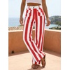 image:imageCicy Bell Womens Striped Wide Leg Jeans High Waist Denim PantsRed