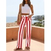 image:imageCicy Bell Womens Striped Wide Leg Jeans High Waist Denim PantsRed