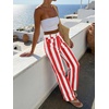 image:imageCicy Bell Womens Striped Wide Leg Jeans High Waist Denim PantsRed