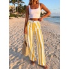 image:imageCicy Bell Womens Striped Wide Leg Jeans High Waist Denim PantsYellow