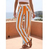 image:imageCicy Bell Womens Striped Wide Leg Jeans High Waist Denim PantsYellowgreen