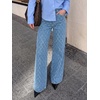 image:imageCicy Bell Womens Wide Leg Jeans Argyle Printed High Waisted Denim PantsSky Blue