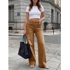 image:imageCicy Bell Womens Wide Leg Jeans High Waisted Straight Leg Denim PantsKhaki