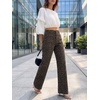 image:imageCicy Bell Womens Wide Leg Jeans High Waisted Straight Leg Denim PantsLeopard Brown