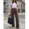 image:imageCicy Bell Womens Wide Leg Jeans High Waisted Straight Leg Denim PantsLeopard Brown