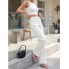 image:imageCicy Bell Womens Wide Leg Jeans High Waisted Straight Leg Denim PantsWhite