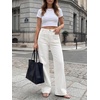 image:imageCicy Bell Womens Wide Leg Jeans High Waisted Straight Leg Denim PantsWhite