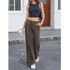 image:imageCicy Bell Womens Wide Leg Jeans High Waisted Stretchy Baggy Denim PantsApricot Leopard Print