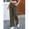 image:imageCicy Bell Womens Wide Leg Jeans High Waisted Stretchy Baggy Denim PantsApricot Leopard Print